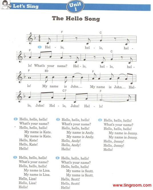 牛津少儿英语 let's chant 1 - the hello song (group)