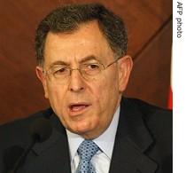 Fouad Siniora gives press conference following Arab foreign ministers meeting in Beirut, 7 August 2006