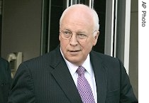 Dick Cheney departs NBC studios after appearing on Meet the Press, Sept. 10, 2006, in Washington 
