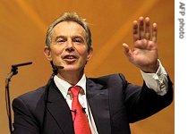 Tony Blair addresses Trade Union Congress Conference in Brighton, southern England, Sept. 12, 2006