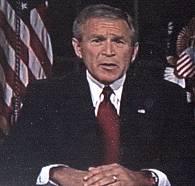 President Bush delivering the address to the nation 
