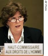 UN High Commissioner for Human Rights Louise Arbour delivers a speech during opening of second session of the Human Rights Council in Geneva, Switzerland, Monday, September 18, 2006 