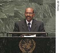 Sudanese president Omar Al-Bashir addresses the 61st session of the United Nations General Assembly, Tuesday, Sept. 19, 2006