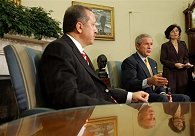 President Bush and Turkish Prime Minister Recep Tayyip Erdogan at the White House, Oct. 2, 2006