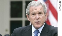 George Bush speaks during news conference in Rose Garden, Oct. 11,2006