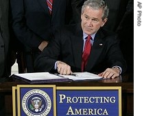 President Bush is seen after signing the Military Commissions Act of 2006, Oct. 17, 2006