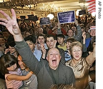 Democratic supporters in the western city of Portland, Oregon, Tuesday, November 7, 2006