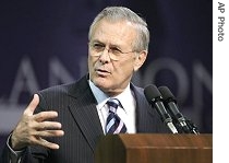 Donald Rumsfeld speaks at Kansas State University, Nov. 9, 2006 