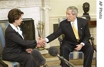 President Bush and Nancy Pelosi at the White House