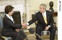 President Bush and Nancy Pelosi at the White House 