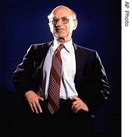 Dr. Milton Friedman, 1976 Nobel Prize winner for economics, poses for a photo in 1977