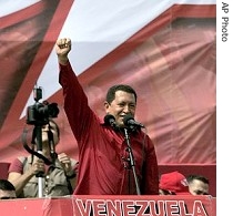 Venezuelan President Hugo Chavez at reelection campaign rally 26 Nov 2006