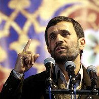 Iranian President Mahmoud Ahmadinejad gestures as he speaks in Tehran