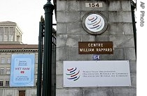 Vietnam is welcomed as the 150th member of the WTO on a giant poster over the entrance of the WTO headquarters in Geneva, 11 Jan 2007