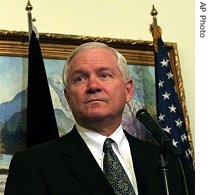 Robert Gates listens to a question during a joint press conference at the presidential palace in Kabul, 16 Jan 2007