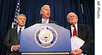 From left, US Senators Hagel, Biden and Levin