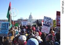 Protesters on the National Mall in Washington, 27 Jan 2007