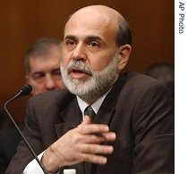Ben Bernanke testifies on Capitol Hill in Washington, before the Senate Banking Committee hearing on monetary policy , 14 Feb 2007