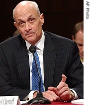 Homeland Security Secretary Michael Chertoff testifies on Capitol Hill in Washington before the Senate Judiciary Committee hearing on immigration reform