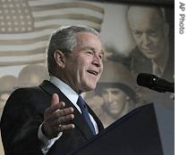 President Bush gestures while speaking at the American Legion 47th National Conference, in Washington, 6 March 2007