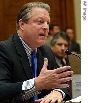 Al Gore testifies on Capitol Hill in Washington, 21 Mar 2007, before a joint hearing of the House Energy and Commerce, and Science and Technology subcommittees on climate change