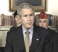 President Bush makes statement on US House of Representatives approval of bill on Iraq troop withdrawal at White House, 23 Mar 2007