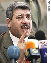 Salam al-Zobai speaks during a press conference in Baghdad in this May 2006 file photograph
