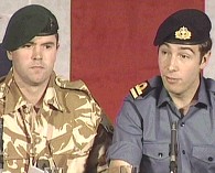 British sailors answer reporters' questions during press conference in London, 06 Apr 2007