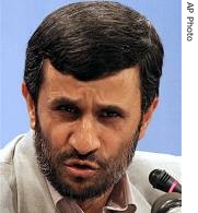 Iranian President Mahmoud Ahmadinejad speaks to the media at a press conference in Tehran, Iran, Wednesday, 04 Apr 2007