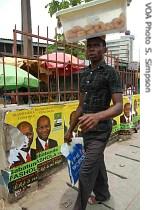 Campaign posters cover streets and walls across Lagos ahead of Saturday's governor election