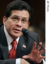 Attorney General Alberto Gonzales testifies before the Senate Judiciary Committee about the controversial dismissal of eight US attorneys 19 Apr 2007 