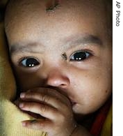 A reportedly HIV positive baby girl Harini, 4-months-old, at an orphanage in Chennai, India (File)