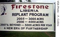Billboard of Firestone, Liberia's biggest private employer