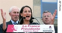 French Socialist presidential candidate Segolene Royal gestures while delivering a speech at the Rosporden city hall, western France, 04 May 2007