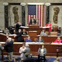 Scene on floor of US House of Representatives 10 May 2007