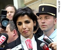 The new Justice Minister Rachida Dati answers questions from journalists, 18 May 2007