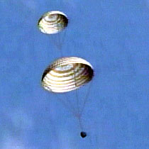 Landing of space capsule