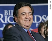 New Mexico Gov. Bill Richardson before he officially launched his presidential campaign at the Biltmore Hotel in Los Angeles, 21 May 2007