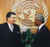 Srgjan Kerim meeting with Koffi Annan (file photo)