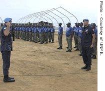 UNMIL's civilian police train Liberian National<br />Police cadets (File)