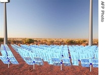 A handout picture shows the towers in what part of the world's biggest solar power plant will look like to be located near Mildura in the north-east of the Australian state of Victoria, Australia (October 2006)<br /><br />