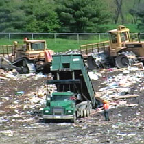 Landfill, garbage is being dumped
