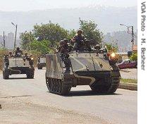 Lebanese army reinforces its positions around the Nahr el-Bared camp near Tripoli, Lebanon, 01 Jun 2007