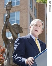 U.S. President Bush speaks at the dedication of the Victims of Communism Memorial in Washington, 12 Jun 2007
