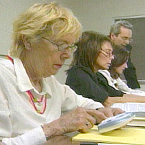 Participants in a brain exercise class