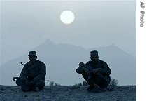 Afghan National Army soldiers near Spin Boldak, Kandahar province