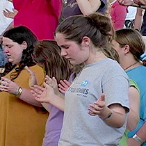 Teens attend a Christian concert
