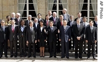 The key participants to the one-day conference on Darfur, at the Elysee Palace in Paris, Monday, 25 June 2007