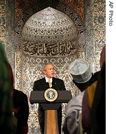 President Bush speaking at the Islamic Center of Washington, 27 Jun 2007