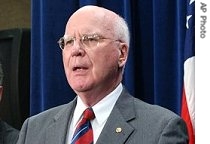 Sen. Patrick Leahy discusses the Senate Judiciary Committee's issuance of subpoenas for legal basis of domestic surveillance program on Capitol Hill, 27 June 2007 